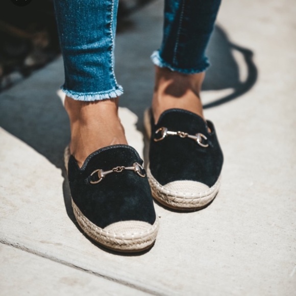 Black Espadrille Loafer Mule - Picture 1 of 3